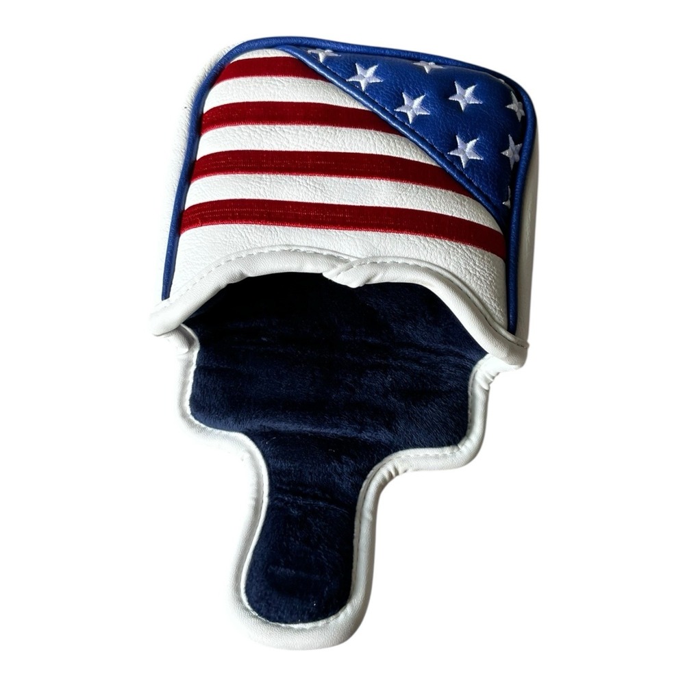 American Flag USA Mallet Putter Golf Club Head Cover Headcover Magnetic Golfing - Picture 7 of 10